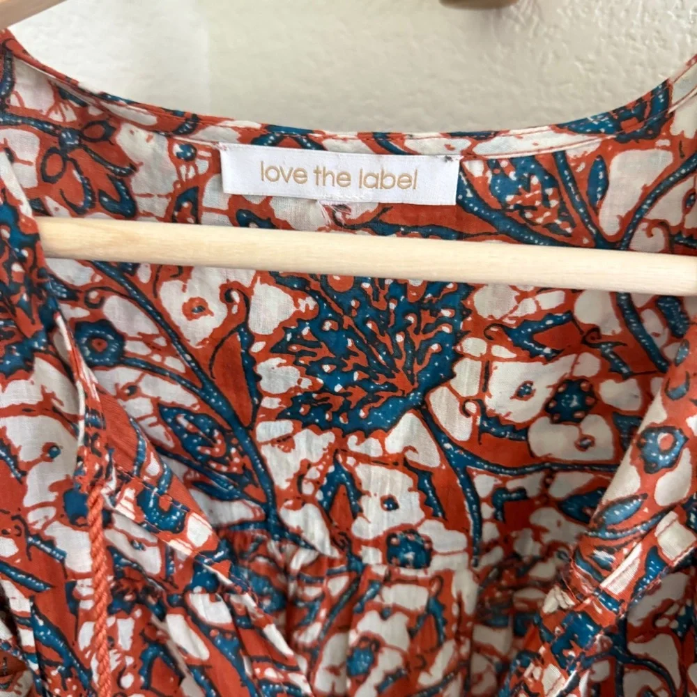 Anthropologie Love The Label Vineyard Ruffled Blouse Mabel Rust bohemian - Picture 5 of 10